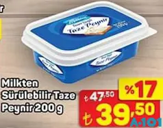 MİLKTEN SÜRÜLEBİLİR TAZE PEYNİR 200 G